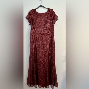 Kennedy Blue Burgundy Sequin Floor Length Dress